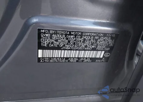 2016 Lexus Is 200T из США, поврежденный, VIN JTHBA1D2XG5014443